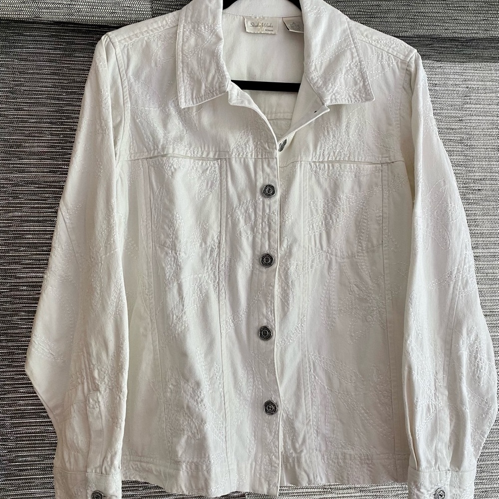 White jean jacket